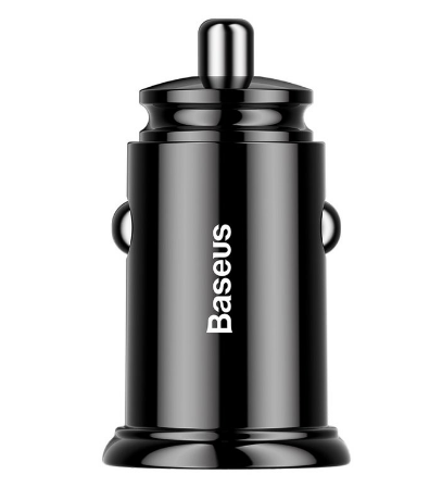 INCARCATOR auto Baseus Circular Plastic, Quick Charge 30W, 2 x USB Output 4.5V/5A, pt. bricheta auto, negru "CCALL-YD01" - 6953156286511