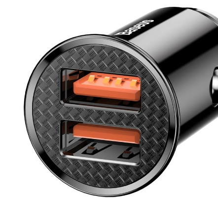 INCARCATOR auto Baseus Circular Plastic, Quick Charge 30W, 2 x USB Output 4.5V/5A, pt. bricheta auto, negru "CCALL-YD01" - 6953156286511