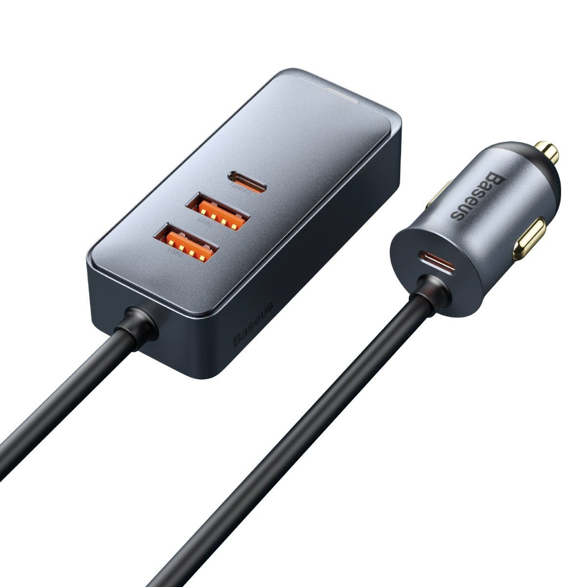 INCARCATOR auto Baseus Share Together PPS , 2 x USB max. 3A si 2 x USB Type-C max 3A, total output 120W, lungime cablu 1.5m, pt. bricheta auto, black "CCBT-A0G" -6953156206670