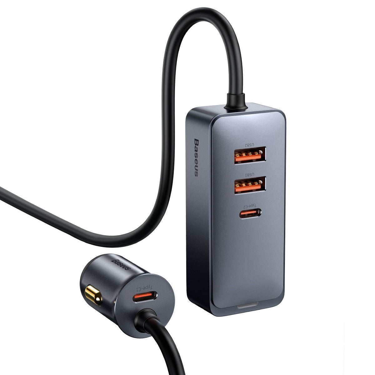 INCARCATOR auto Baseus Share Together PPS , 2 x USB max. 3A si 2 x USB Type-C max 3A, total output 120W, lungime cablu 1.5m, pt. bricheta auto, black "CCBT-A0G" -6953156206670