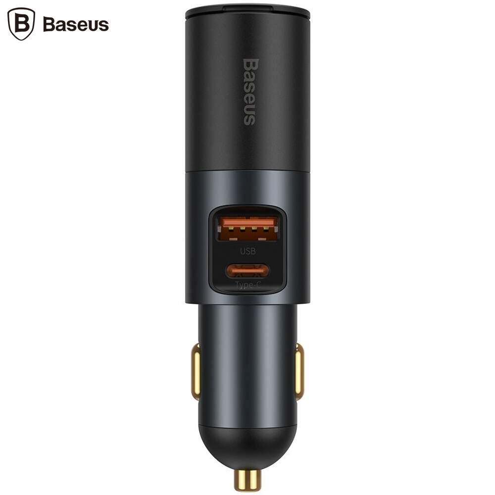 INCARCATOR auto Baseus Share Together,1 x USB Output 5V/3A,1 x USB Type-C max 5V/3A si 1 x bricheta auto 60W,total output 120W, pt. bricheta auto,gri"CCBT-C0G"-6953156206694