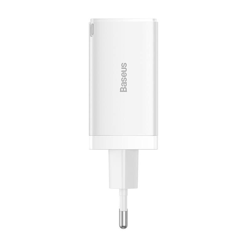 INCARCATOR RETEA Baseus GaN5 PRO, Quick Charge 65W, 2 x USB Type-C Output 5V/3A, 1 x USB, include cablu USB Type-C la USB Type-C 100W,1m, alb "CCGP120202" - 6932172617516