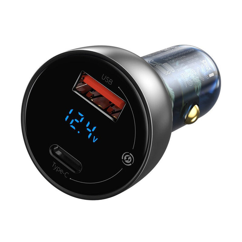 INCARCATOR auto Baseus Particular Digital Display QC+PPS, 1xUSB Output 4.5V/5A,1xUSB Type-C Output 5V/3A,output 65W,pt bricheta auto,afisaj dig,argintiu"CCKX-C0A"-6953156223172