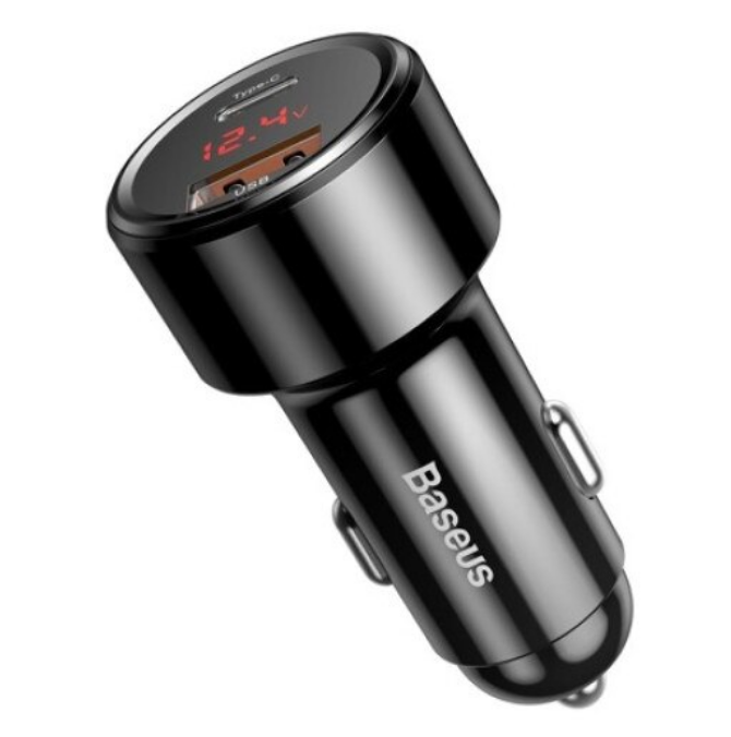 INCARCATOR AUTO Baseus Magic Series PPS,1xUSB Output 4.5V/5A,1 x USB Type-C Output 5V/3A,total output 45W,6A,pt. bricheta auto,afisaj digital,negru"CCMLC20C-01" -6953156293182
