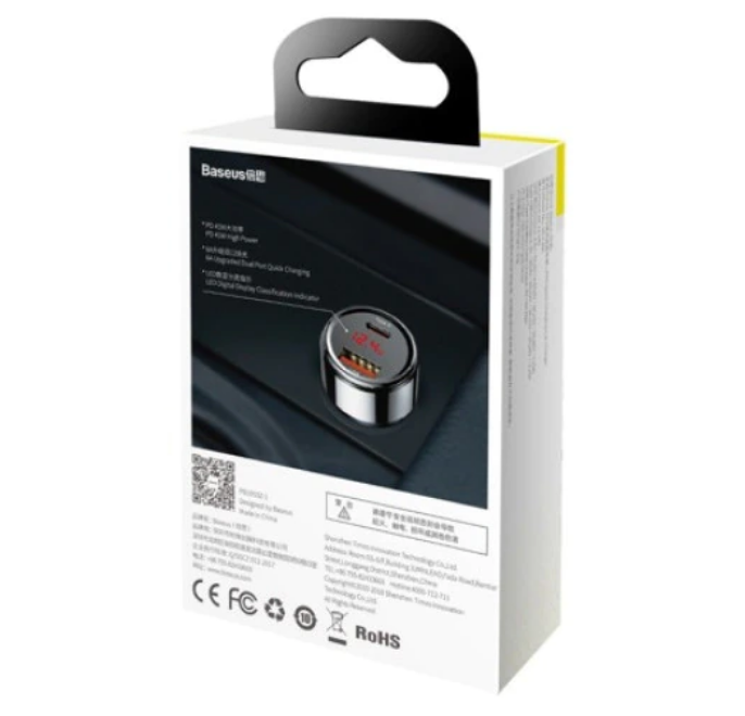 INCARCATOR AUTO Baseus Magic Series PPS,1xUSB Output 4.5V/5A,1 x USB Type-C Output 5V/3A,total output 45W,6A,pt. bricheta auto,afisaj digital,negru"CCMLC20C-01" -6953156293182