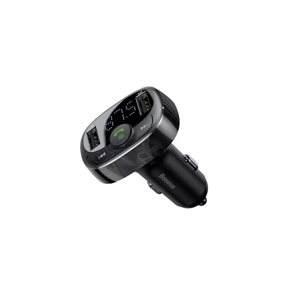 MODULATOR AUTO FM Baseus T-Typed,BT 4.2, 2 x USB 5V/3.4A max,12V-24V, frecv FM: 87,5-108.0MHZ, MP3/WAV/FLAC/APE/WMA,answer/reject/hang up/redial, bk "CCMT000001" -6932172626976