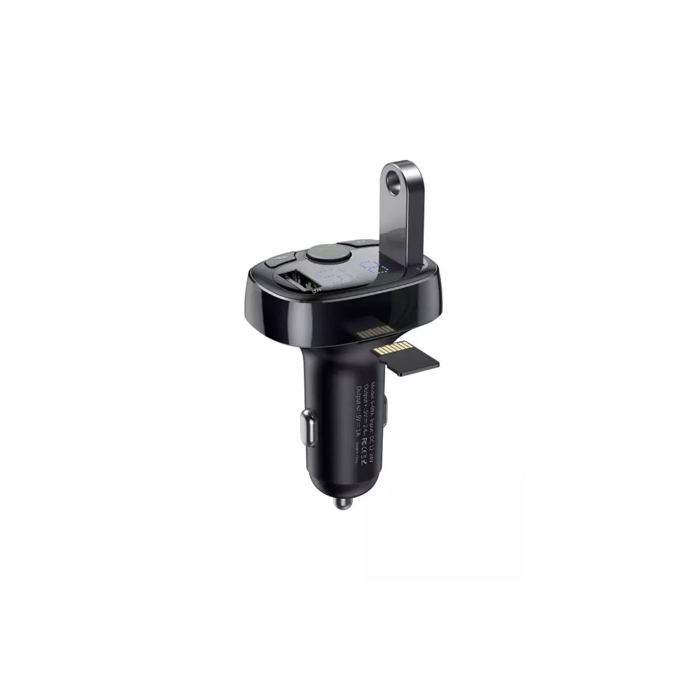 MODULATOR AUTO FM Baseus T-Typed,BT 4.2, 2 x USB 5V/3.4A max,12V-24V, frecv FM: 87,5-108.0MHZ, MP3/WAV/FLAC/APE/WMA,answer/reject/hang up/redial, bk "CCMT000001" -6932172626976