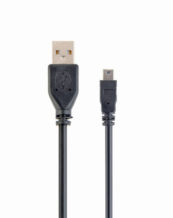 CABLU alimentare si date GEMBIRD, pt. smartphone, USB 2.0 (T) la Mini-USB 2.0 (T), 30cm, conectori auriti, negru, "CCP-USB2-AM5P-1"