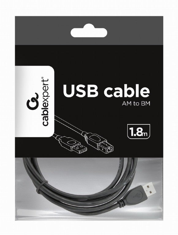 CABLU USB GEMBIRD pt. imprimanta, USB 2.0 (T) la USB 2.0 Type-B (T), 1.8m, conectori auriti, black, "CCP-USB2-AMBM-6" / 45505977
