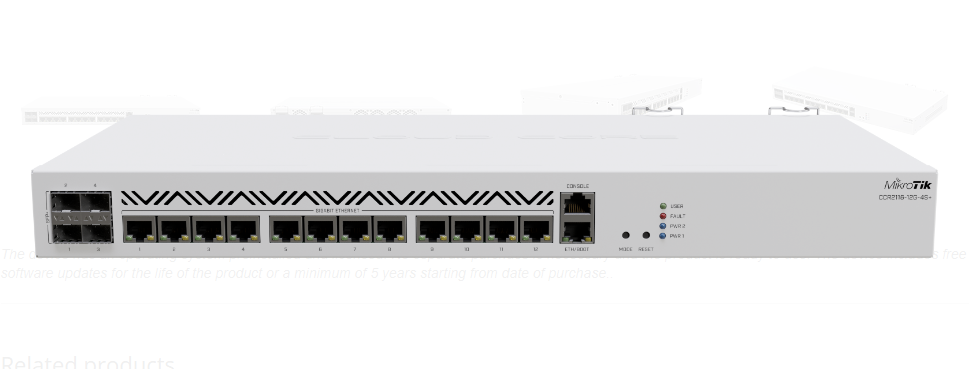NET ROUTER 1000M 12PORT 4SFP+/CCR2116-12G-4S+ MIKROTIK, "CCR2116-12G-4S+"