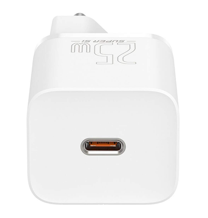 INCARCATOR retea Baseus Super Si, Quick Charge 25W, 1 x USB Type-C 5V/3A, alb "CCSP020102" - 6932172603731