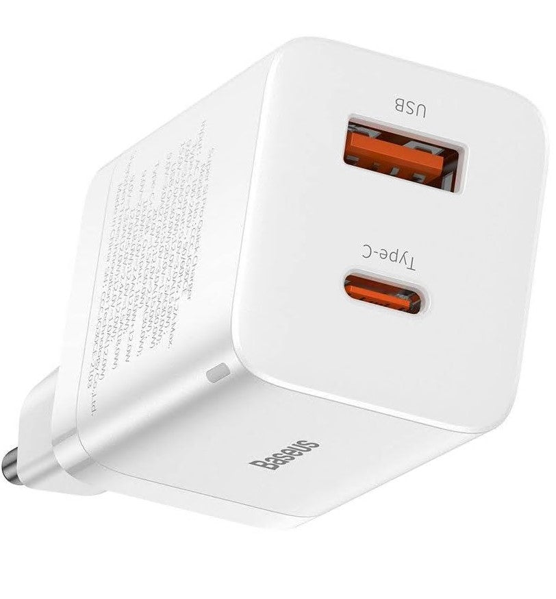 INCARCATOR retea Baseus Super Si Pro, Quick Charge 30W, 1 x USB 5V/3A, 1 x USB Type-C 5V/3A, alb "CCSUPP-E02" - 6953156206359
