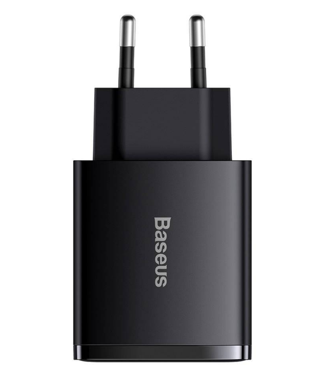 INCARCATOR retea Baseus Compact, Quick Charge 30W, 2 x USB Type-C Output 5V/3A, 1 x USB Output 5V/3A, negru "CCXJ-E01" - 6953156207295