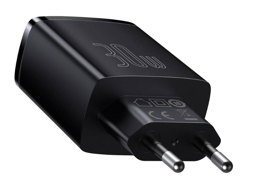 INCARCATOR retea Baseus Compact, Quick Charge 30W, 2 x USB Type-C Output 5V/3A, 1 x USB Output 5V/3A, negru "CCXJ-E01" - 6953156207295