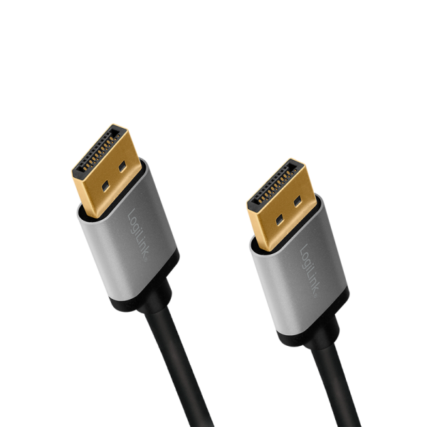 CABLU video LOGILINK, DisplayPort (T) la DisplayPort (T) 1.2, 3m, conectori auriti, rezolutie maxima 4K (3840 x 2160) la 60 Hz, aluminiu, triplu ecranaj, negru-gri, "CDA0102"