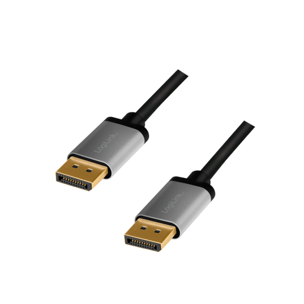 CABLU video LOGILINK, DisplayPort (T) la DisplayPort (T) 1.2, 5m, conectori auriti, rezolutie maxima 4K (3840 x 2160) la 60 Hz, aluminiu, triplu ecranaj, negru-gri, "CDA0103"
