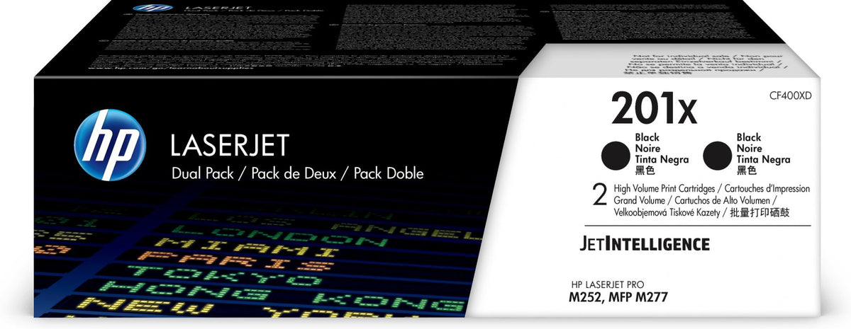 Dual-Pack Original HP Black, nr.201X, pentru Color LaserJet Pro M252|M274|M277, 8k, 