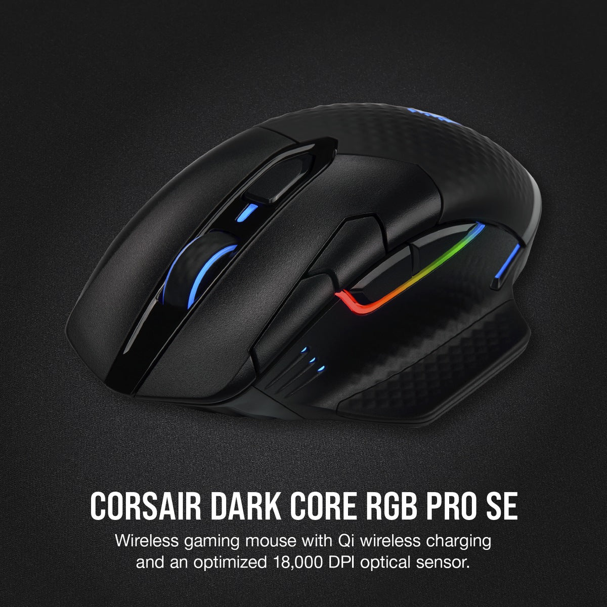 MOUSE CORSAIR, "Dark Core RGB Pro SE", gaming, wireless, BT | 2.4GHz,18000 dpi, butoane/scroll 8/1, iluminare,butoane programabile,mod dual de conectare,negru, "CH-9315511-EU"