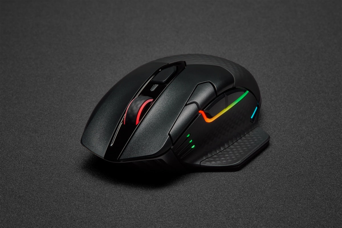 MOUSE CORSAIR, "Dark Core RGB Pro SE", gaming, wireless, BT | 2.4GHz,18000 dpi, butoane/scroll 8/1, iluminare,butoane programabile,mod dual de conectare,negru, "CH-9315511-EU"