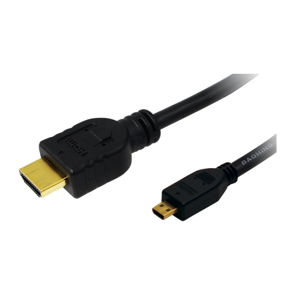 CABLU video LOGILINK, micro(D) HDMI (T) la HDMI (T) 1.4, 1.5m, conectori auriti, rezolutie maxima 4K (3840 x 2160) la 30 Hz, plastic, dublu ecranaj, negru, "CH0031"