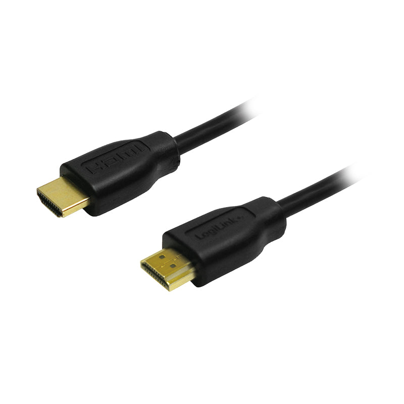 Cablu video Logilink, HDMI (T) la HDMI (T), rezolutie maxima 4K UHD (3840 x 2160) la 30 Hz, conectori auriti, 2m, negru 
