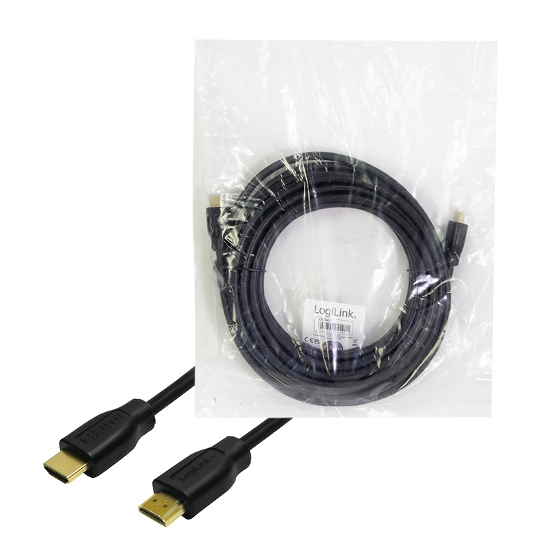 CABLU video LOGILINK, HDMI (T) la HDMI (T), 20m, conectori auriti, rezolutie maxima 4K UHD (3840 x 2160) la 30 Hz, HDMI 1.4, 2xecranaj, negru, "CH0055"