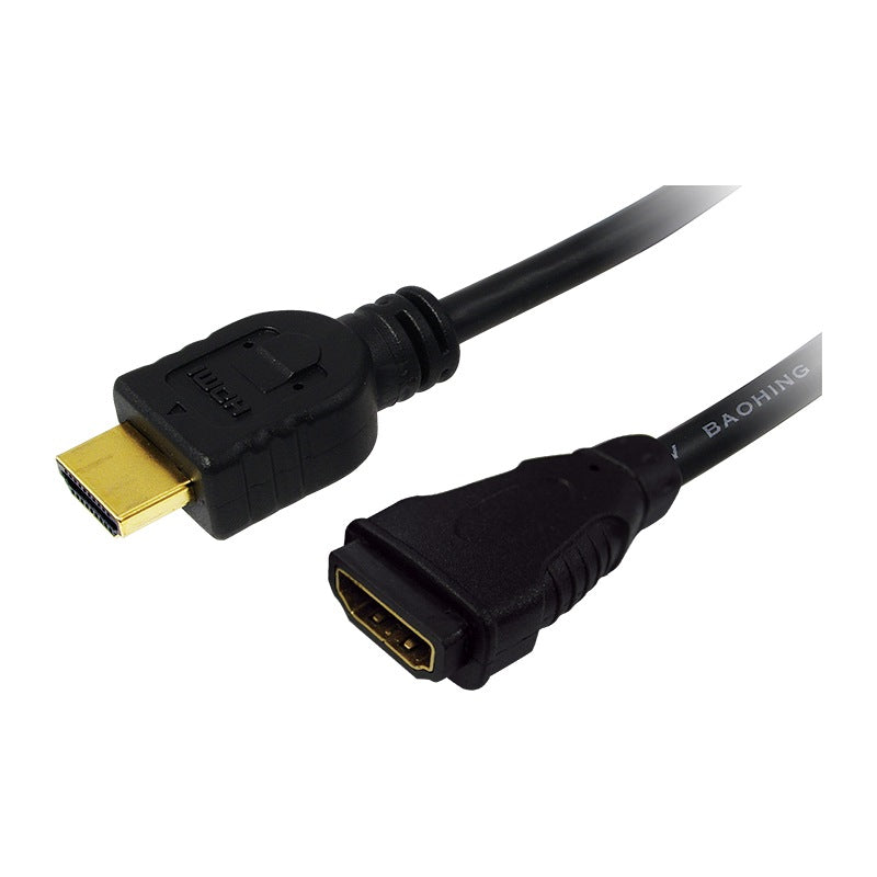 CABLU video LOGILINK, adaptor HDMI (T) la HDMI (M), 2m, conectori auriti, rezolutie maxima 4K DCI (4096 x 2160) la 60 Hz, negru, "CH0056"