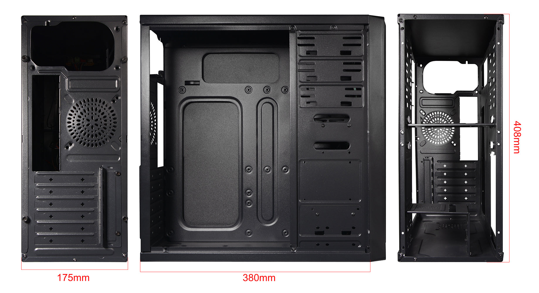 CARCASA SPACER - office, Middle Tower, ATX, fara sursa, USB 3.0 x 2, USB Type C x 1, HD Audio, black "SPCS-OC-CHRONOS"