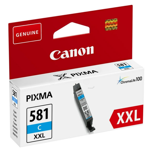 Cartus Cerneala Original Canon Cyan, CLI-581XXLC, pentru Pixma TR7550|TR8550|TS6150|TS6250|TS705|TS8150|TS8250|TS9150|TS9155|TS9550, , , "1995C001AA"