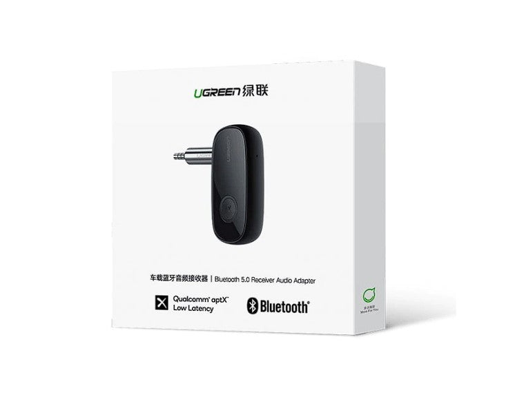 ADAPTOR Bluetooth Jack 3.5 Ugreen, "CM279" acumulator inclus, microfon inclus, convertor audio wireless cu APTX, versiune bluetooth 5.0, negru "70304" - 6957303873043
