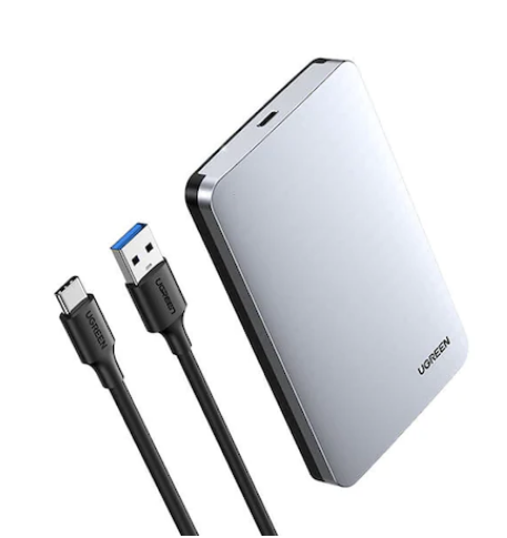 RACK extern Ugreen, "CM300" pt HDD si SSD SATA 2.5" conectare USB 3.1 Gen2 max 6 Gbps, cablu inclus USB to USB Type-C, aluminiu, gri "70498" - 6957303874989