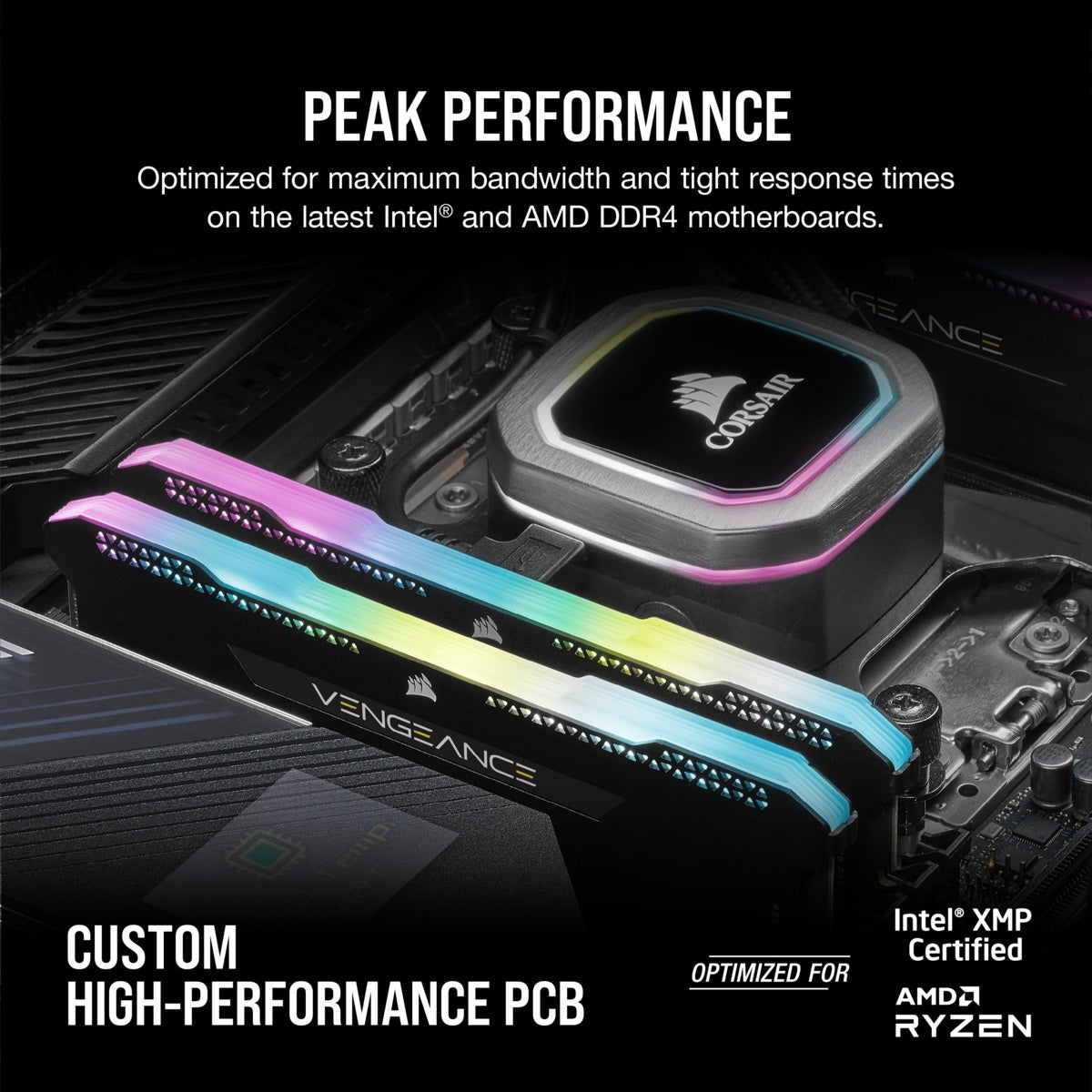 Memorie DDR Corsair DDR4 16 GB, frecventa 3200 MHz, 8 GB x 2 module, radiator, iluminare RGB, "CMH16GX4M2E3200C16"