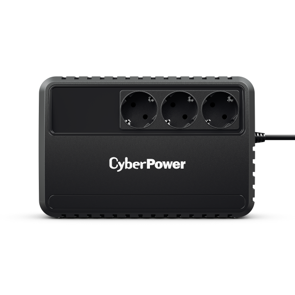 UPS CYBER POWER Line Int. fara management, 650VA/ 360W, AVR, 3 x socket Schuko, indicatie status cu LED, 1 x baterie 12V/5Ah, Backup: 21-35 min, incarcare pana la 8h, GreenPower, "BU650EG"