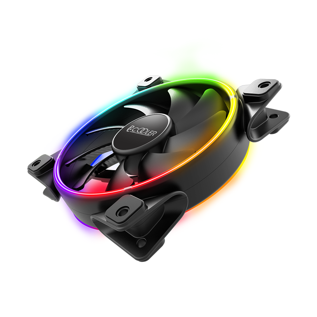 VENTILATOR PCCOOLER PC 120x120x25 mm, RGB LED, PWM, Hydro Bearing, control iluminare A-RGB, 1 buc. in pachet "CORONA FRGB 120"