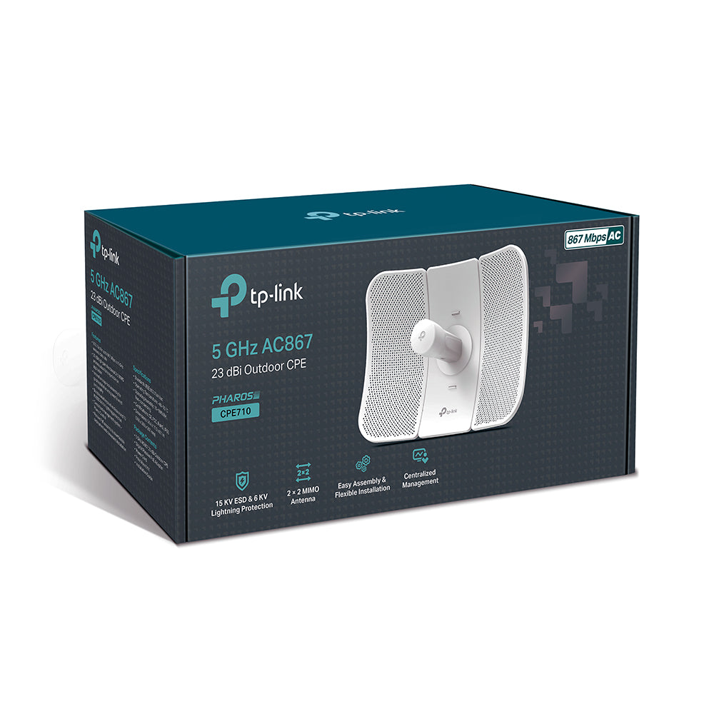 ACCESS POINT TP-LINK wireless exterior 867Mbps port 10/100/1000Mbps, antena interna, pasiv PoE, 5GHz "CPE710"