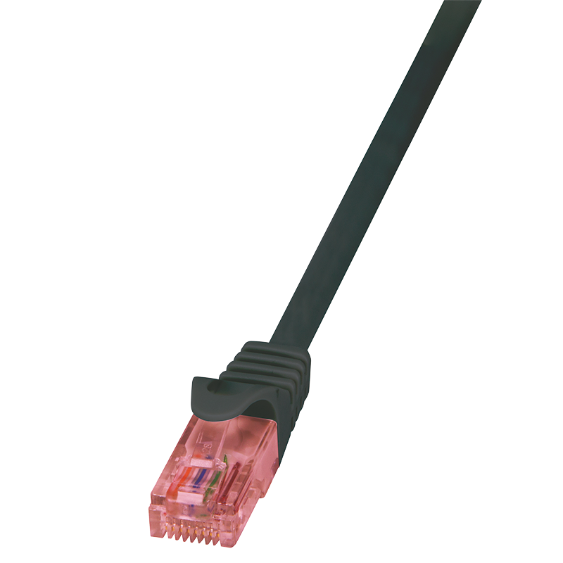PATCH CORD UTP Logilink Cat6, LSZH, cupru, 1 m, negru, AWG26, 