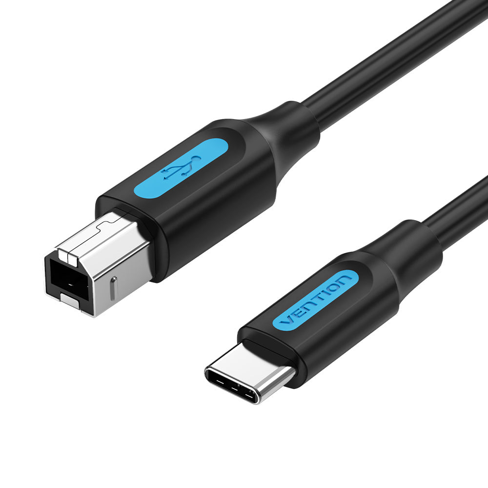 Cablu USB pt. imprimanta Vention, USB B (T) la USB-C (T), 1.5m, 480 Mbps, TPE, negru, "CQUBG" - 6922794756410