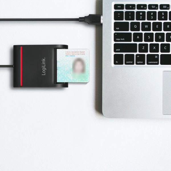 CITITOR DE CARDURI LOGILINK, pentru smart ID, USB 2.0, 0.9m, negru, "CR0047"