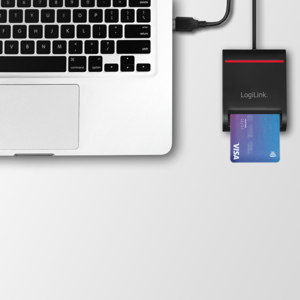 CITITOR DE CARDURI LOGILINK, pentru smart ID, USB 2.0, 0.9m, negru, "CR0047"
