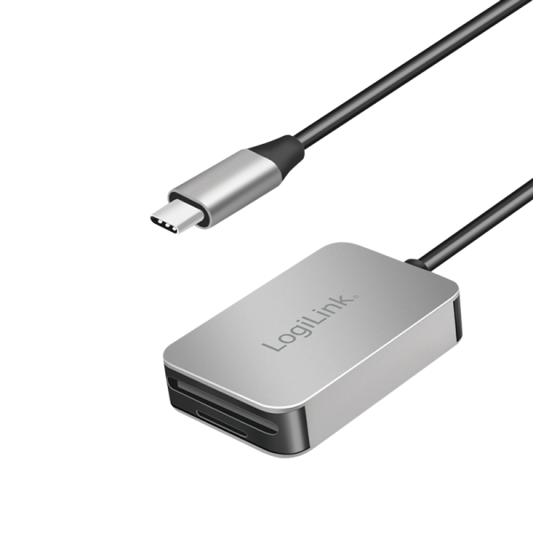 CARD READER extern LOGILINK, interfata USB Type C, citeste/scrie: SD / micro SD; aluminiu, gri, "CR0050"