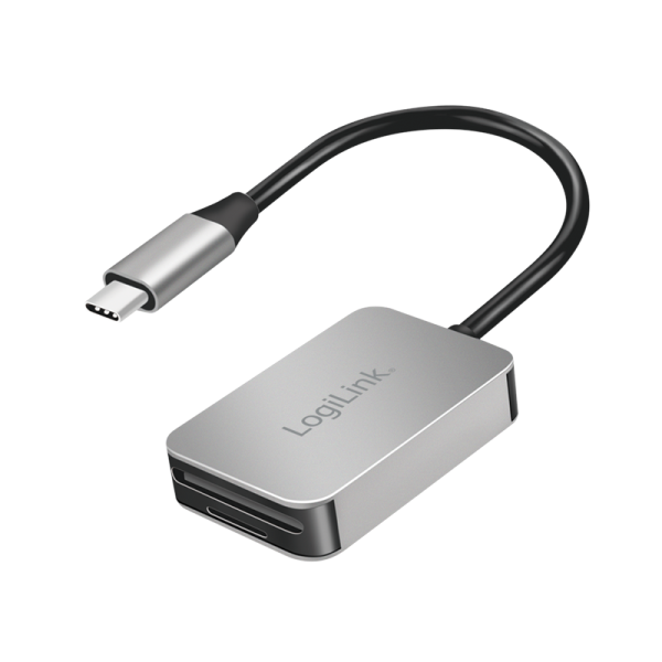 CARD READER extern LOGILINK, interfata USB Type C, citeste/scrie: SD / micro SD; aluminiu, gri, "CR0050"