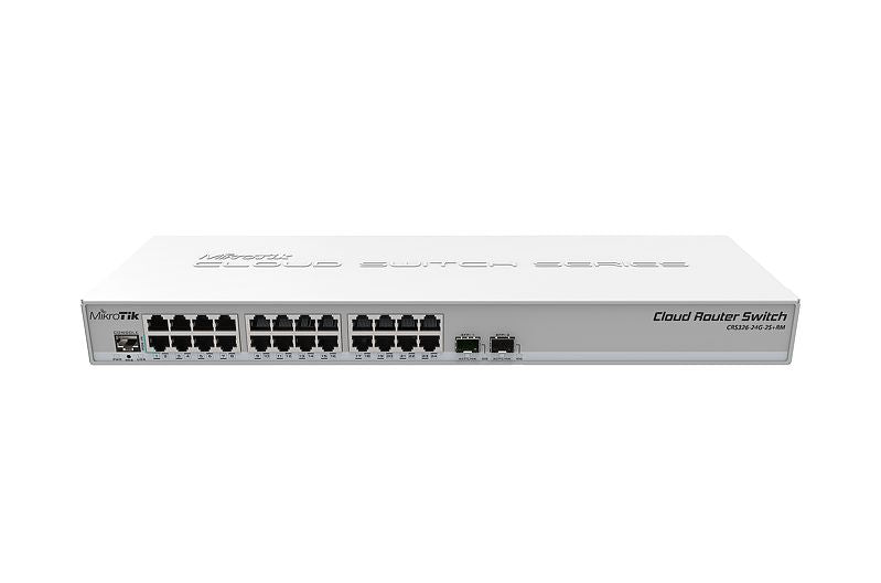 SWITCH MIKROTIK, CRS326-24G-2S+RM, porturi Gigabit x 24, SFP+ x 2, managed, rackabil, carcasa metalica, "CRS326-24G-2S+RM"