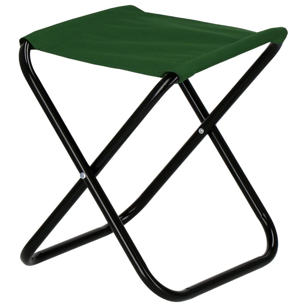 Scaun pliabil pentru camping sau pescuit, cadru metalic, maxim 100 kg, 26x26x34 cm, verde