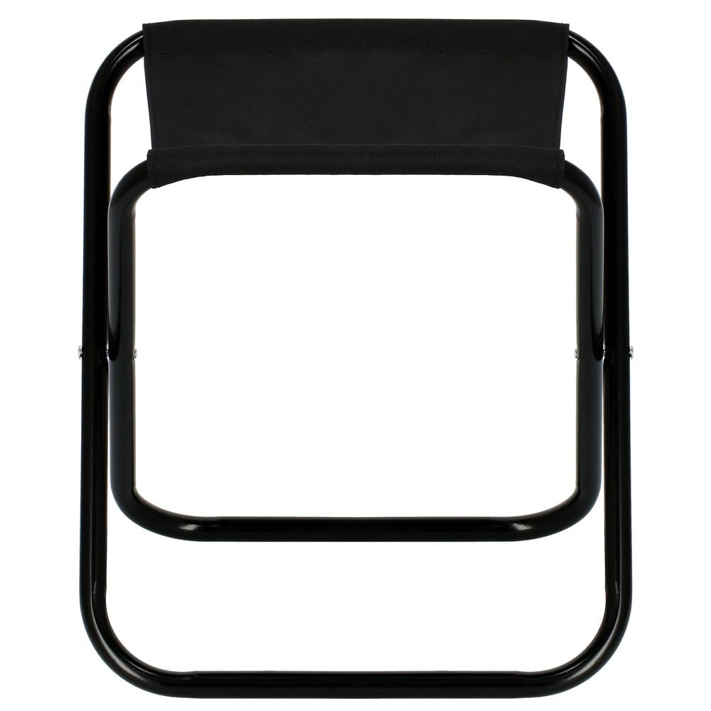 Scaun pliabil pentru camping sau pescuit, cadru metalic, maxim 100 kg, 26x26x34 cm, negru