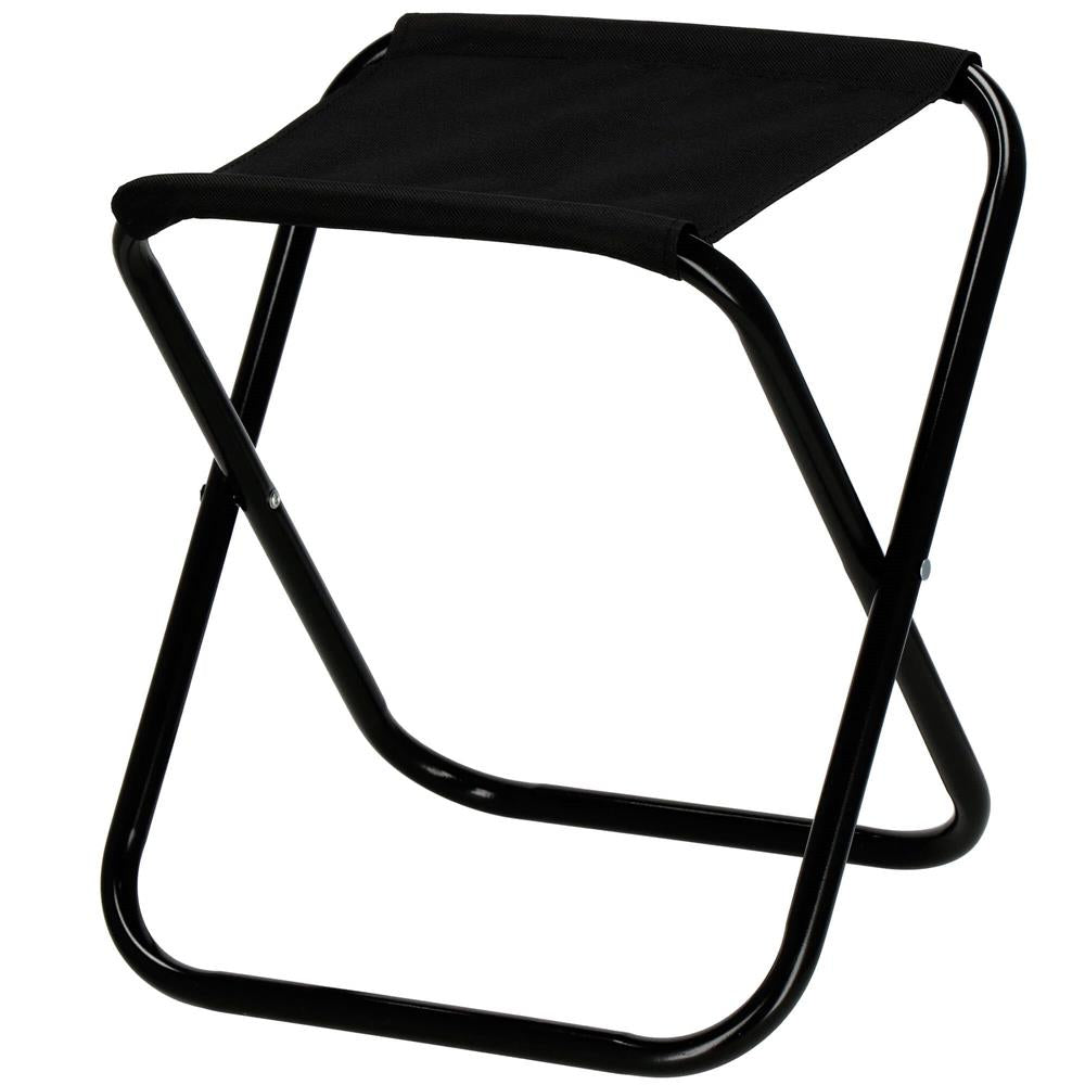 Scaun pliabil pentru camping sau pescuit, cadru metalic, maxim 100 kg, 26x26x34 cm, negru