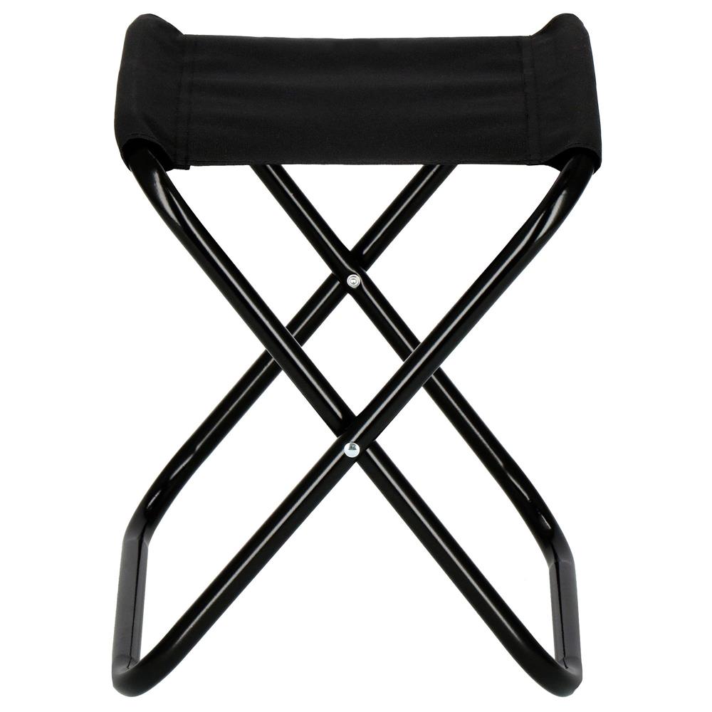 Scaun pliabil pentru camping sau pescuit, cadru metalic, maxim 100 kg, 26x26x34 cm, negru