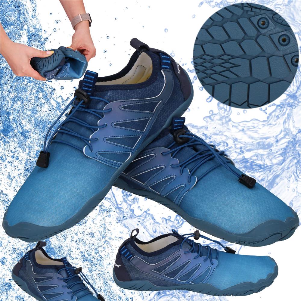 Pantofi plaja si apa, talpa cauciuc antiderapanta, material respirabil, albastru, marimea 44
