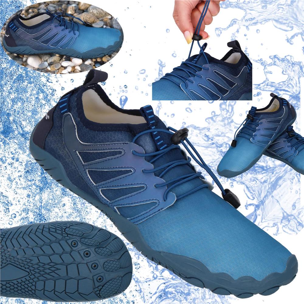 Pantofi plaja si apa, talpa cauciuc antiderapanta, material respirabil, albastru, marimea 42