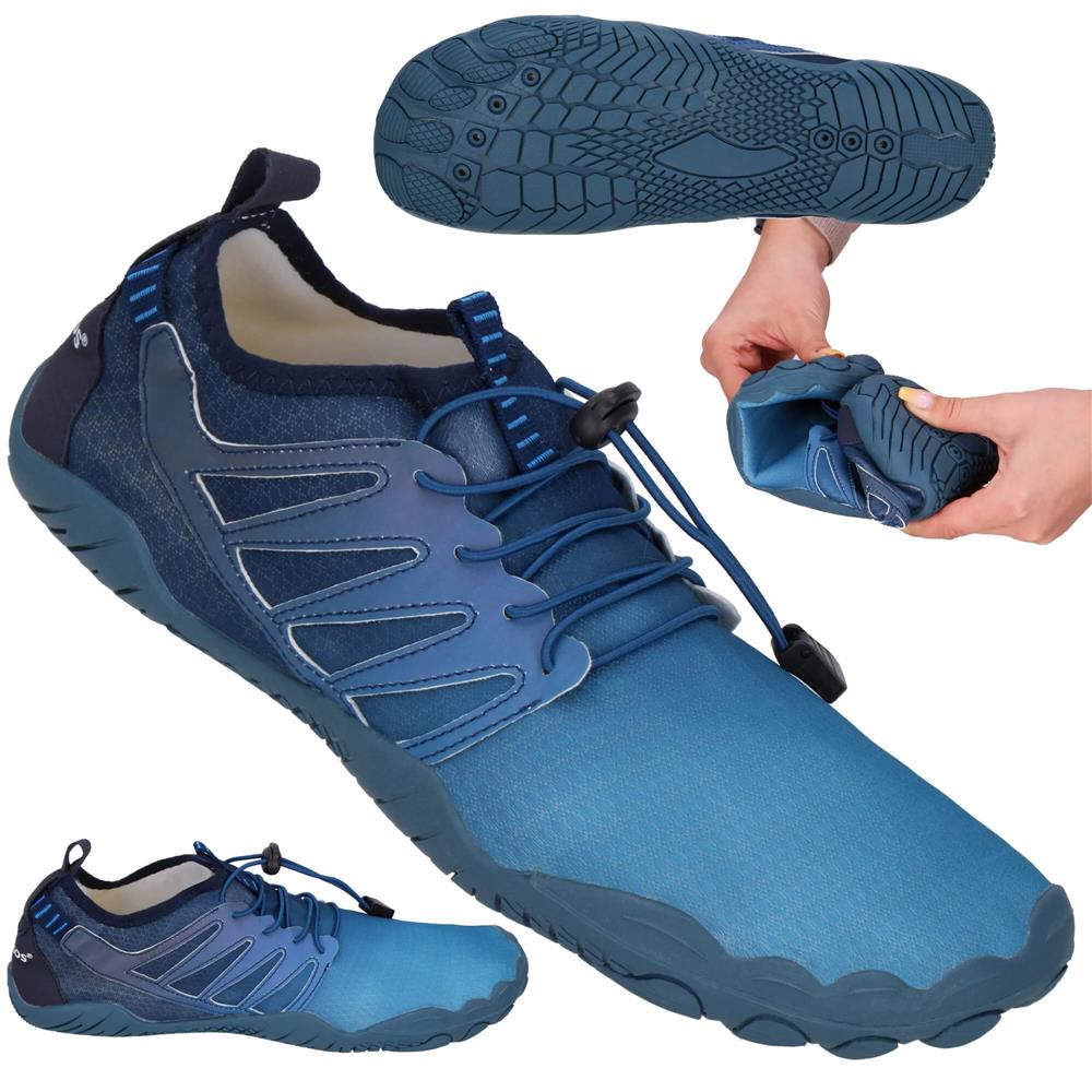 Pantofi plaja si apa, talpa cauciuc antiderapanta, material respirabil, albastru, marimea 42