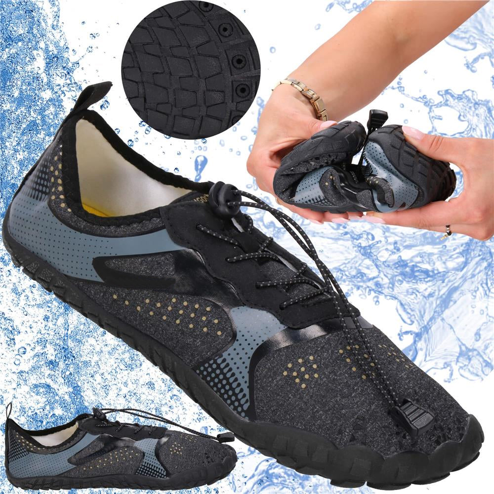 Pantofi plaja si apa, talpa cauciuc antiderapanta, material respirabil, negru, marimea 43